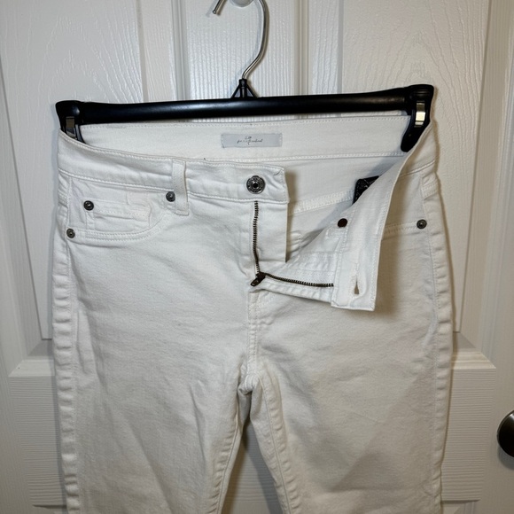 7 for all mankind white Roxanne ankle jeans with raw hem - Picture 8 of 12